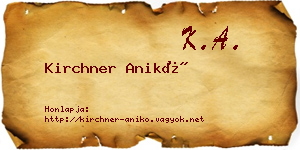 Kirchner Anikó névjegykártya